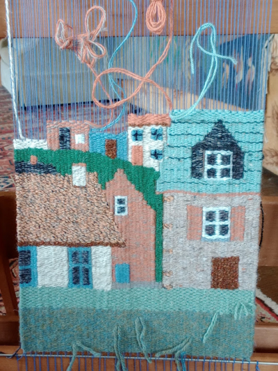 tapestry woven townscape