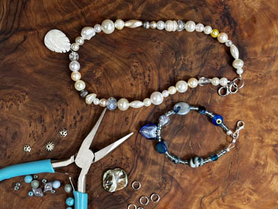 Making a beaded keyring