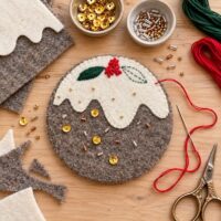 Embroidered Christmas pudding